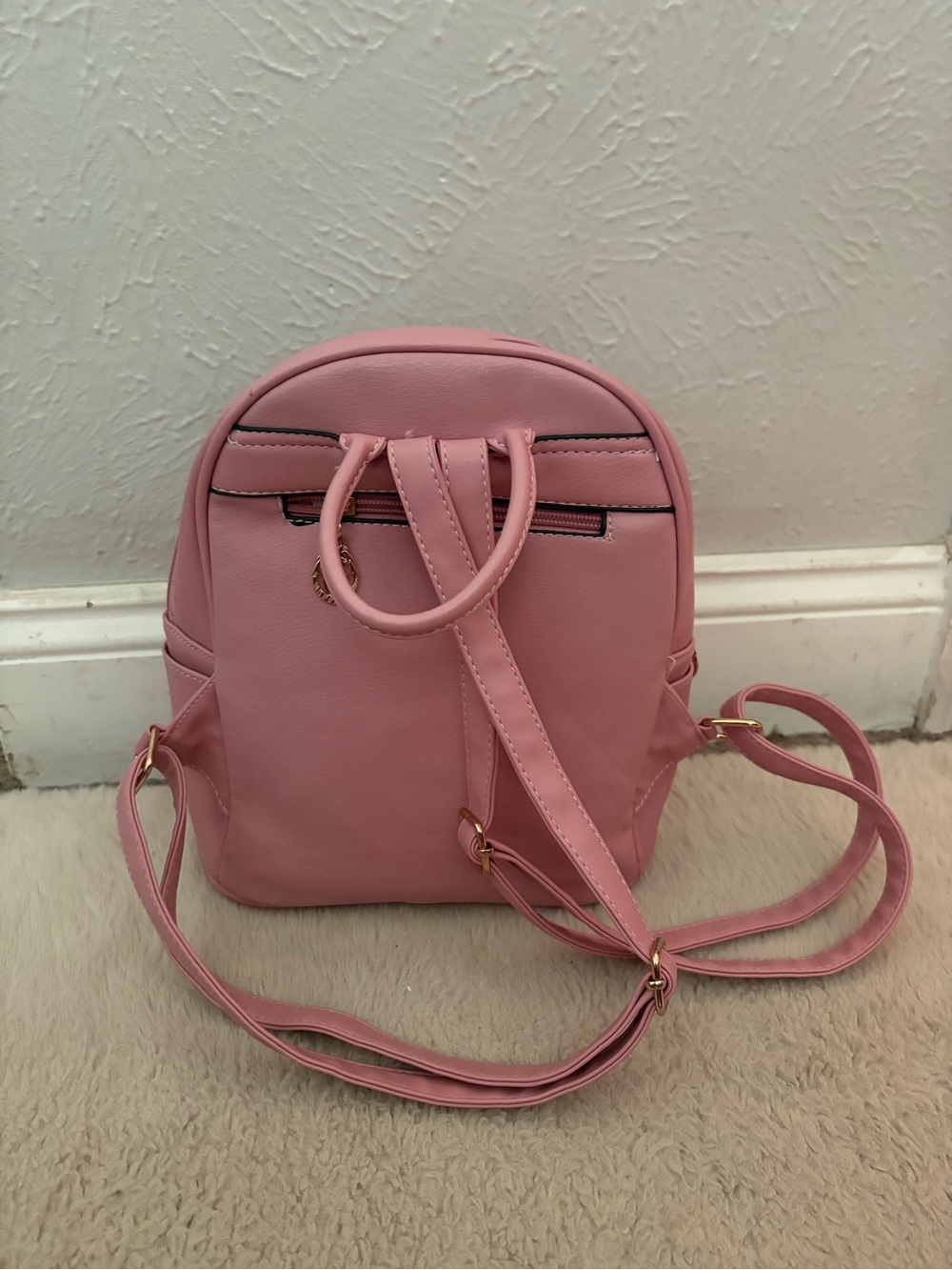 Pink Quilted Mini Backpack - Unknown Brand - Picture 2 of 3